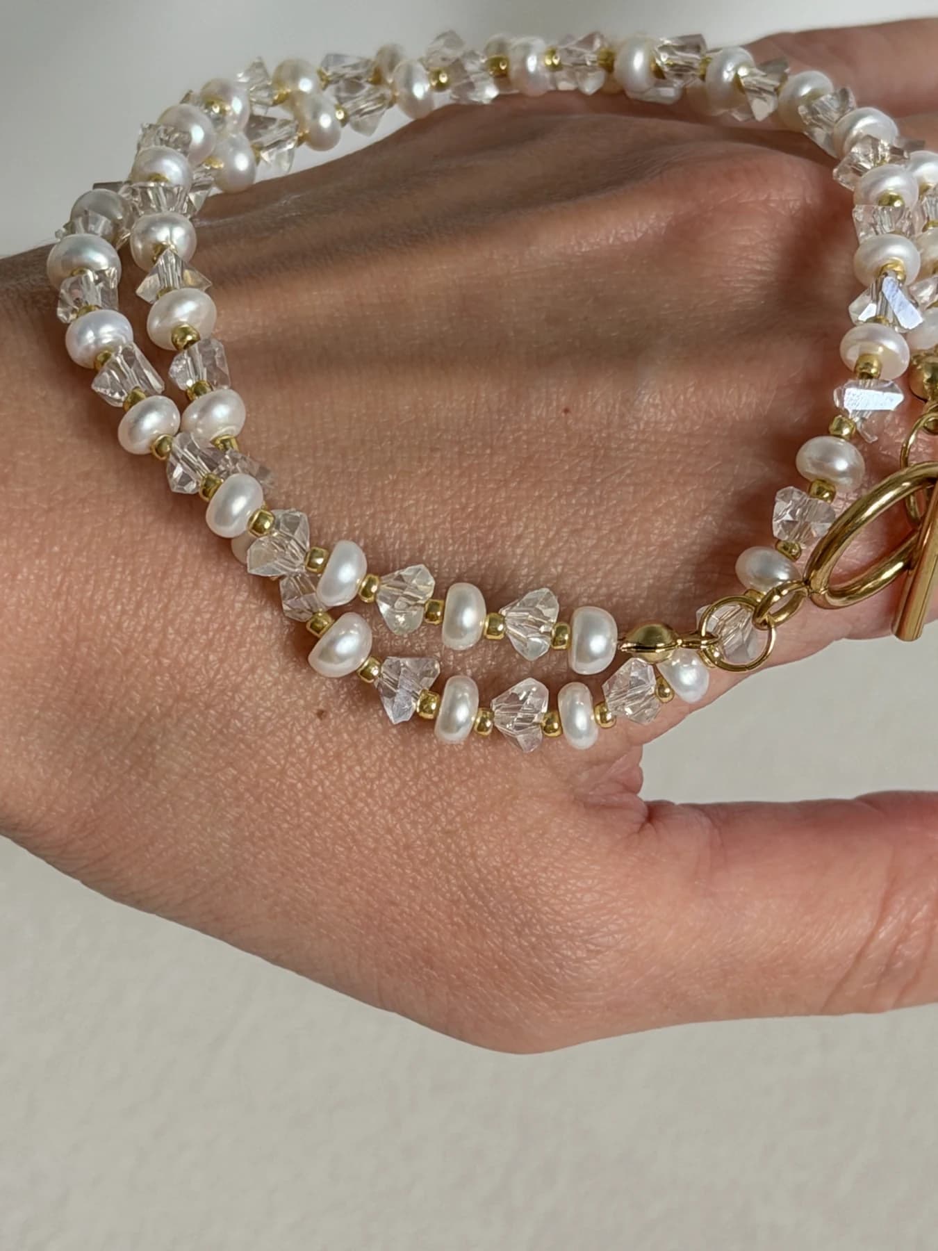 Freshwater Pearl Jewellery Set with Crystal Necklace, Bracelet & Cross Earrings thumbnail 16